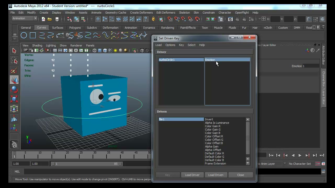สอน MAYA animated texture - ภาพประกอบช่วงลงมือทำขั้นตอนหลักของบทเรียน เพื่อให้เห็นเครื่องมือและตำแหน่งที่ใช้งาน