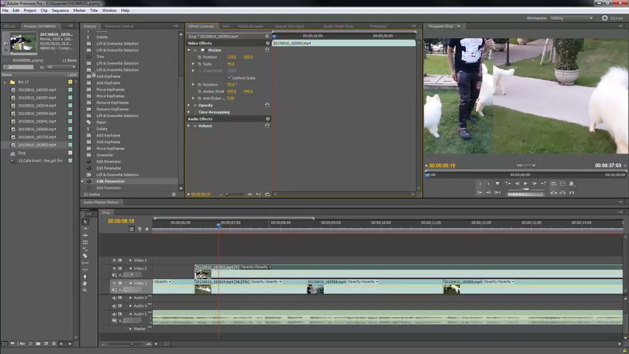 สอนตัดวีดีโอด้วย Premiere Pro 5.5 - ภาพประกอบช่วงลงมือทำขั้นตอนหลักของบทเรียน เพื่อให้เห็นเครื่องมือและตำแหน่งที่ใช้งาน