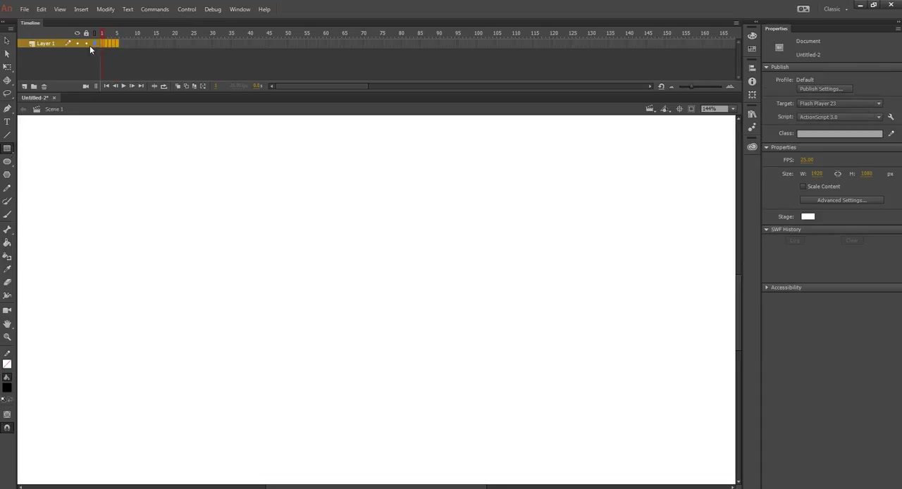 สอน ADOBE ANIMATE CC 2017 เฟรม ต่อ เฟรม - ภาพประกอบช่วงลงมือทำขั้นตอนหลักของบทเรียน เพื่อให้เห็นเครื่องมือและตำแหน่งที่ใช้งาน