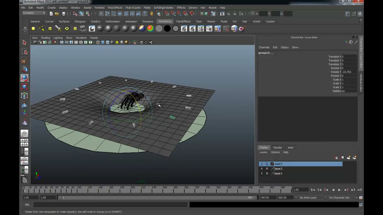 MESISE STUDIO - อนิเมชั่นด้วย lattice ในมายา - ภาพช่วงตรวจผลลัพธ์หรือเตรียมนำงานไปใช้งานต่อหลังทำตามขั้นตอนเสร็จ