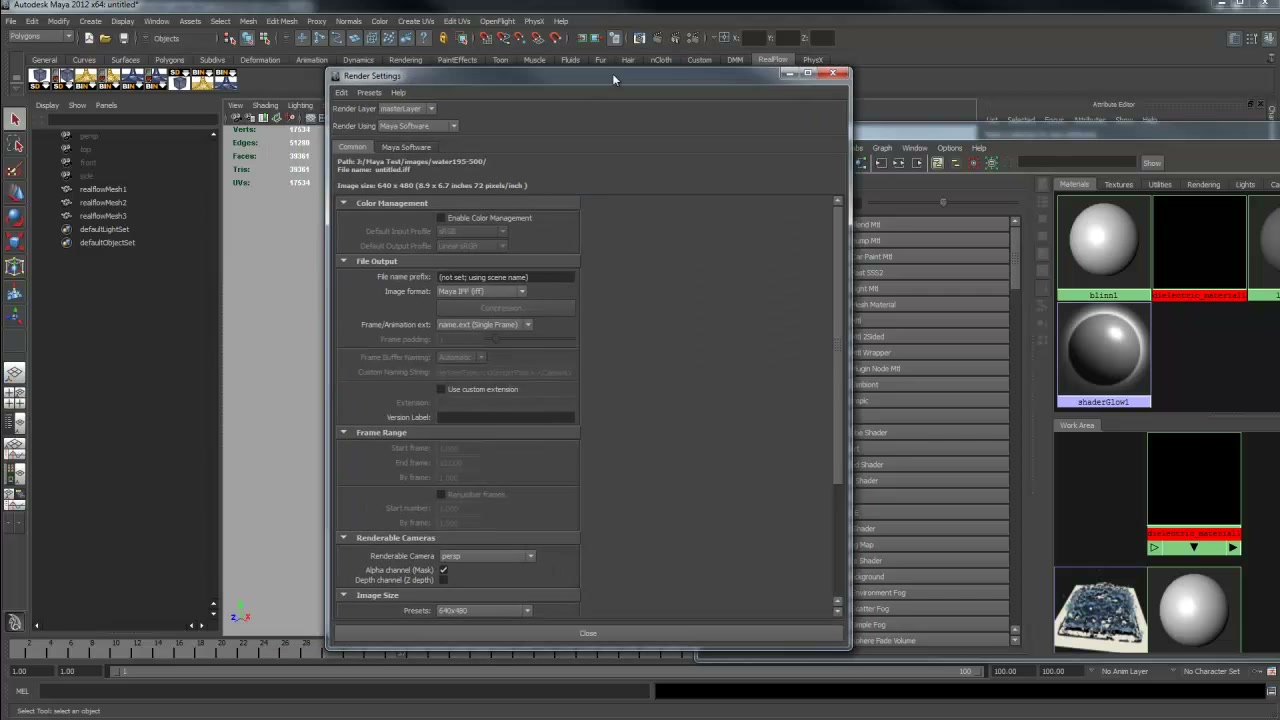 สอน RealFLow เรื่อง Domain , Emitter , Foam และ Splash - ภาพช่วงตรวจผลลัพธ์หรือเตรียมนำงานไปใช้งานต่อหลังทำตามขั้นตอนเสร็จ