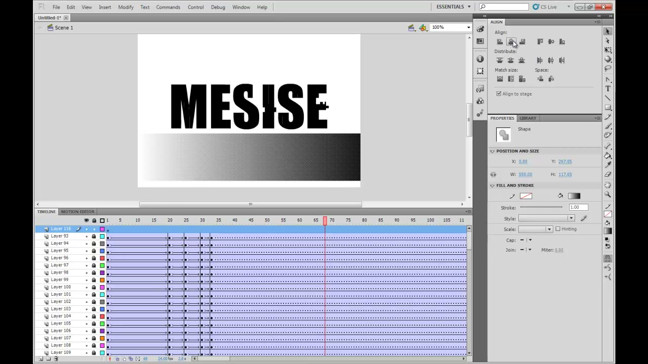 MESISE STUDIO - FLASH LOGO ANIMATION - ภาพช่วงตรวจผลลัพธ์หรือเตรียมนำงานไปใช้งานต่อหลังทำตามขั้นตอนเสร็จ