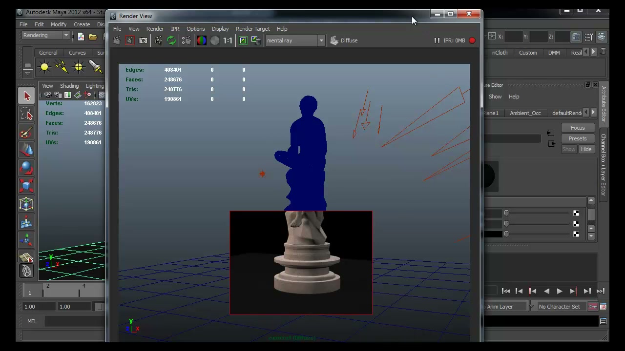 สอน MAYA จัดแสง - ภาพประกอบช่วงลงมือทำขั้นตอนหลักของบทเรียน เพื่อให้เห็นเครื่องมือและตำแหน่งที่ใช้งาน