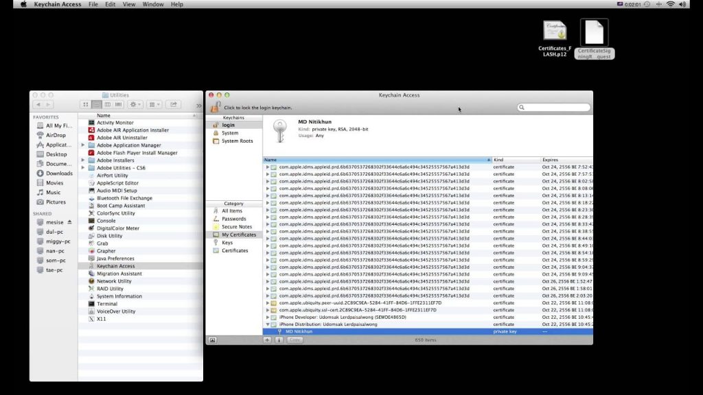 การสร้างไฟล์ P12 MAC