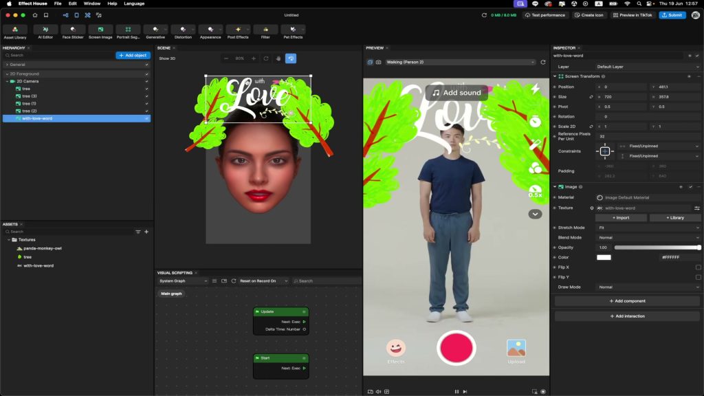 Effect House - 2D Camara Screen Image