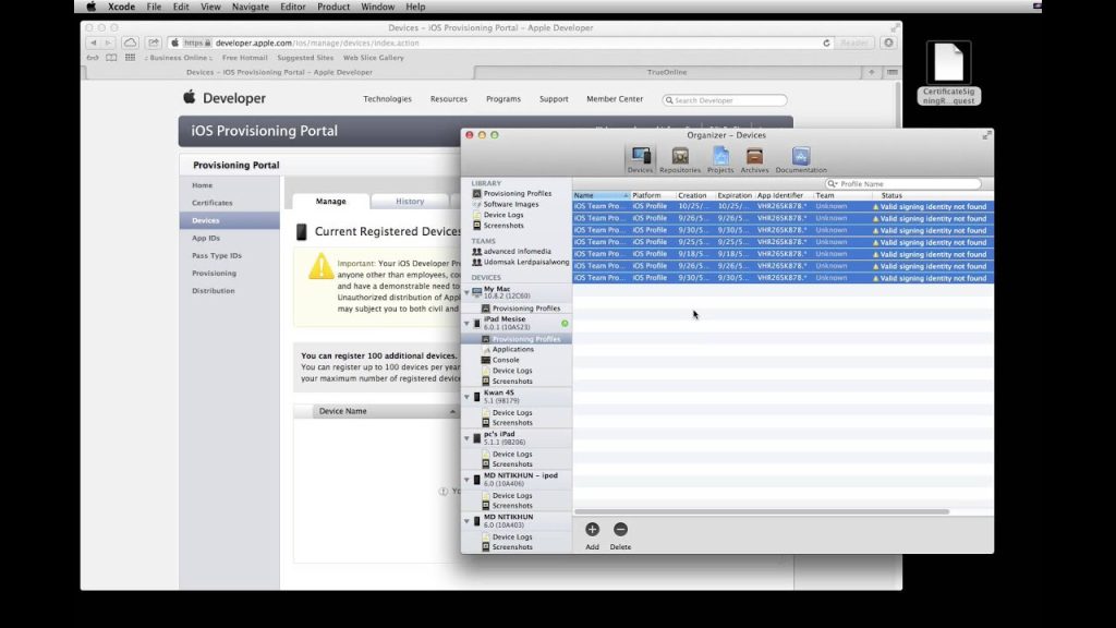 วิธีการ Add Devices ใน iOS DEV