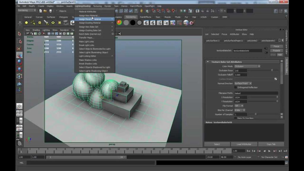 Maya Light Mapping