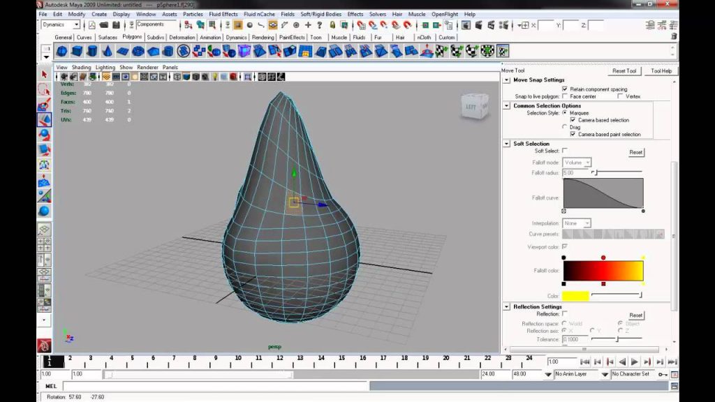 MESISE STUDIO - soft selection in MAYA