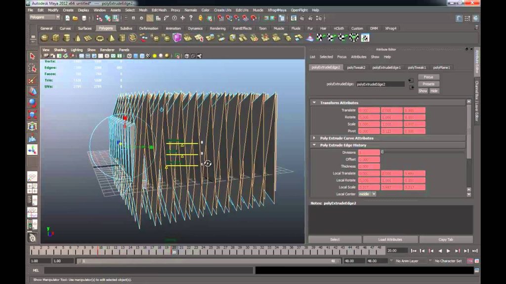 MAYA EXTRUDE ANIMATION