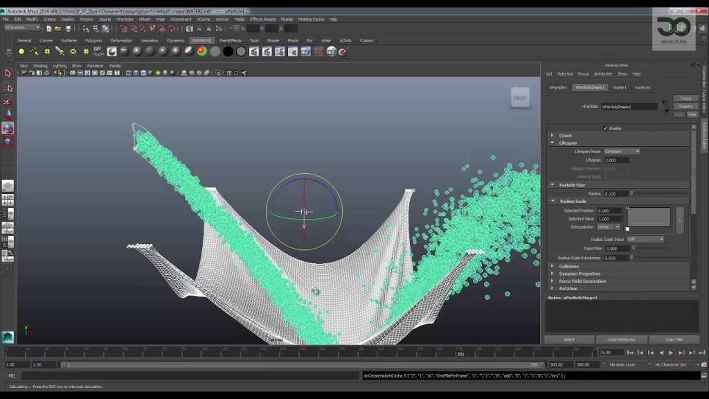 ทำน้ำกระแทกผ้าใน Maya