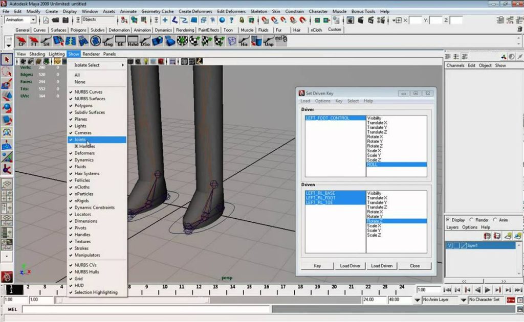 MESISE STUDIO สอนการเซ็ทกระดูกคน MAYA 3/4