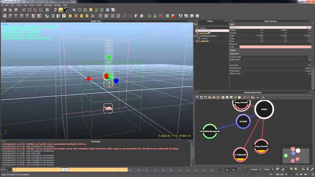สอน Realflow Drag Force พื้นฐาน