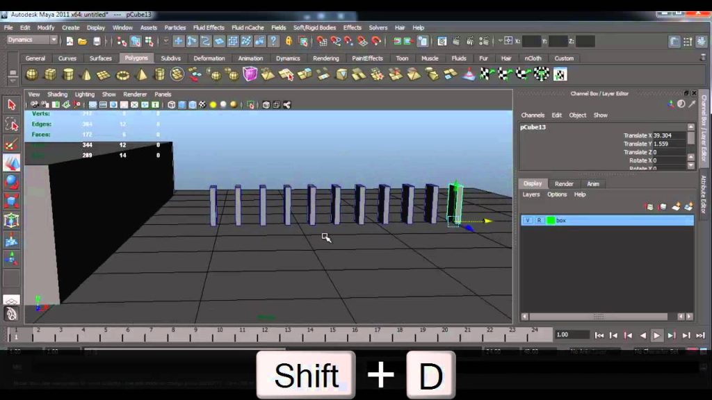 MESISE STUDIO MAYA DYNAMICS BASIC DOMINOS