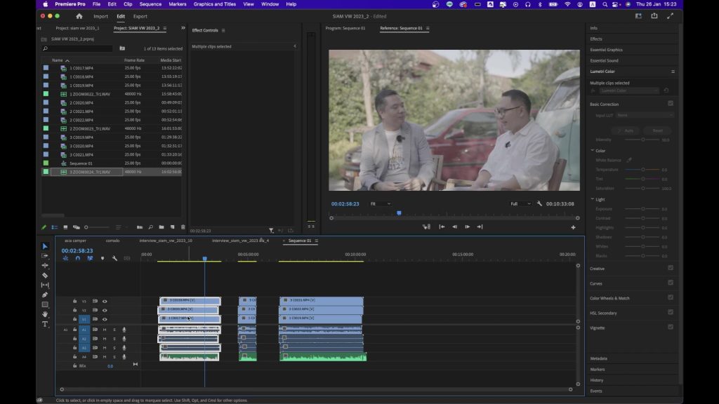 สอนเรื่อง Synchronize ในโปรแกรม Premiere pro 2023